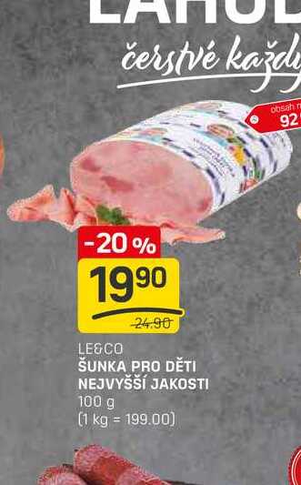 ŠUNKA PRO DĚTI NEJVYŠŠÍ JAKOSTI 100 g 