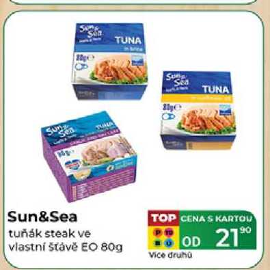 Sun&Sea tuňák steak ve vlastní šťávě EO 80g  