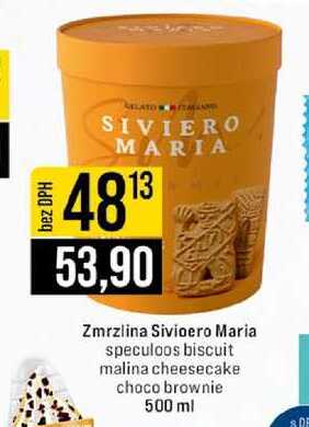 Zmrzlina Sivioero Maria speculoos biscuit malina cheesecake choco brownie 500 ml & DE 