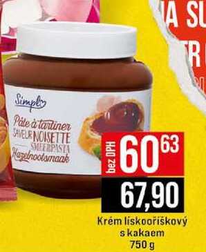 Krém liskooříškový s¨kakaem 750 g  