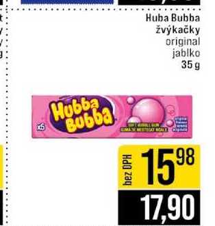 Huba Bubba žvýkačky original jablko 35g