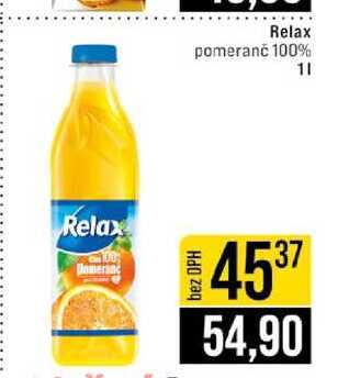 Relax pomeranč 100% 1l