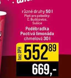 Poděbradka Poctivá limonáda chmelová 30l