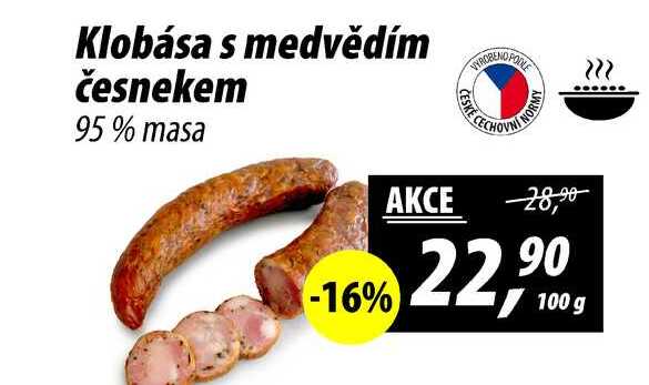 Klobása s medvědím česnekem, 100 g 