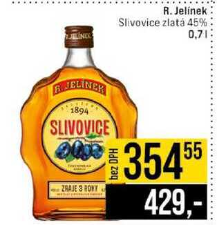 R. Jelínek Slivovice zlatá 45% 0,7l