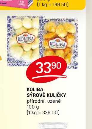 KOLIBA SÝROVÉ KULIČKY přírodní, uzené 100 g