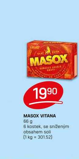 MASOX VITANA 66 g 6 kostek, se sníženým obsahem soli 