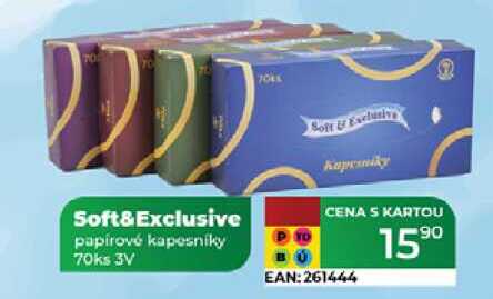 Soft&Exclusive papírové kapesníky 70ks 3V  