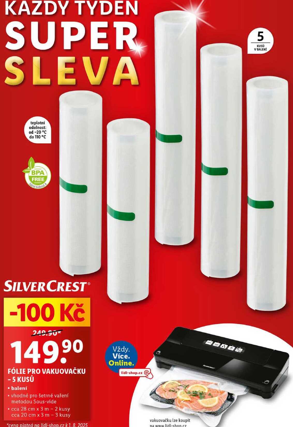 FÓLIE PRO VAKUOVAČKU - 5 KUSŮ
