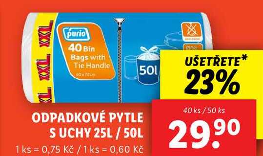 ODPADKOVÉ PYTLE SUCHY 25 L/50 L, 40 ks/50 ks