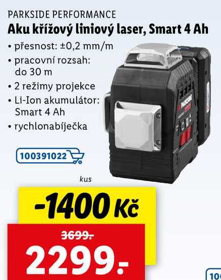 Aku křížový liniový laser, Smart 4 Ah 