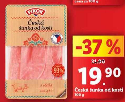 Česká šunka od kosti, 100 g 
