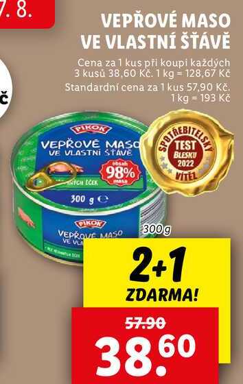 VEPŘOVÉ MASO VE VLASTNÍ ŠŤÁVĚ, 300 g
