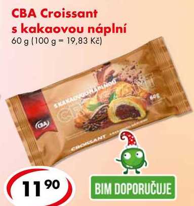CBA Croissant s kakaovou náplní, 60 g