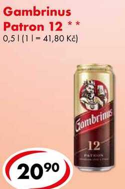 Gambrinus Patron 12, 0,5 l  v akci
