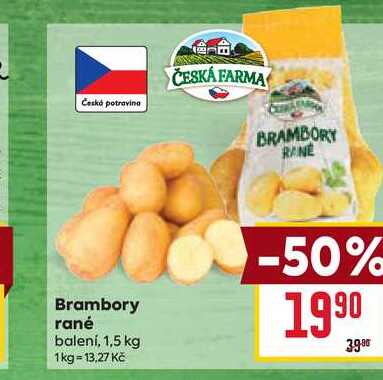 Brambory rané balení, 1,5 kg 