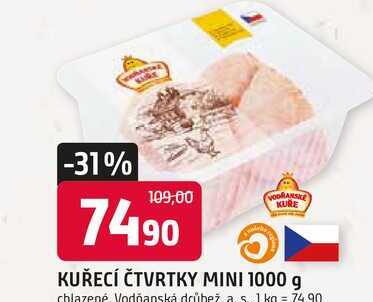 KUŘECÍ ČTVRTKY MINI 1000 g chlazené