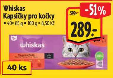 Whiskas Kapsičky pro kočky, 40x 85 g 