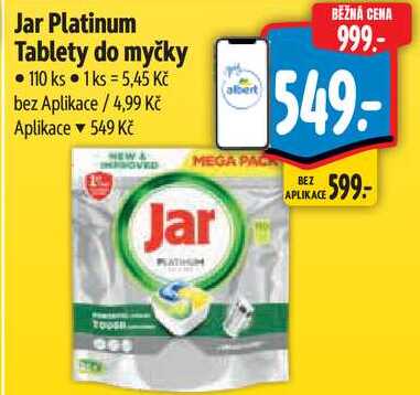 Jar Platinum Tablety do myčky, 110 ks  