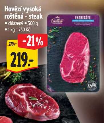 Hovězí vysoká roštěná - steak, 300 g