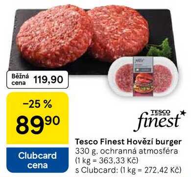 Tesco Finest Hovězí burger, 330 g