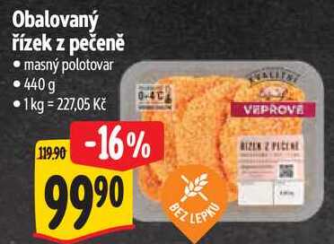 Obalovaný řízek z pečeně, 440 g