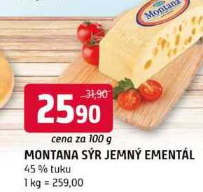 Montana sýr jemný ementál 45% tuku 100g