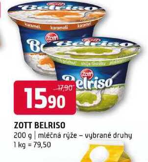Zott Belriso mléčná rýže různé příchutě 200g