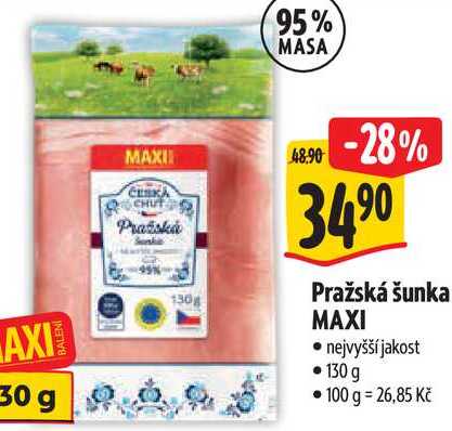 Pražská šunka MAXI, 130 g