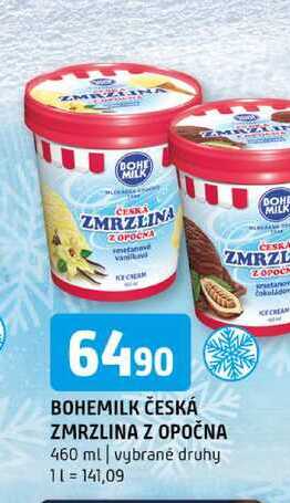 Bohemilk česká zmrzlina z opočna 460 ml vybrané druhy