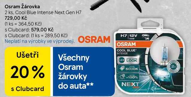 Osram Žárovka, 2 ks, Cool Blue Intense Next Gen H7  