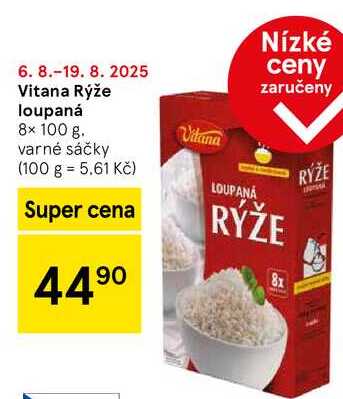 Vitana Rýže loupaná, 8x 100 g 