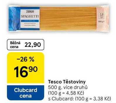 Tesco Těstoviny, 500 g, více druhů 