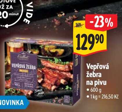   Vepřová žebra na pivu 600 g 
