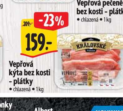  Vepřová kýta bez kosti - plátky 1 kg