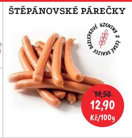 ŠTĚPÁNOVSKÉ PÁREČKY BEZLEPKOVÉ 100g 
