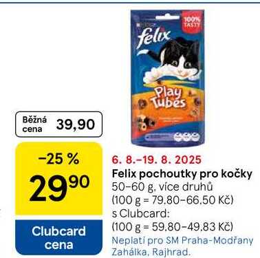 Felix pochoutky pro kočky, 50-60 g, více druhů 