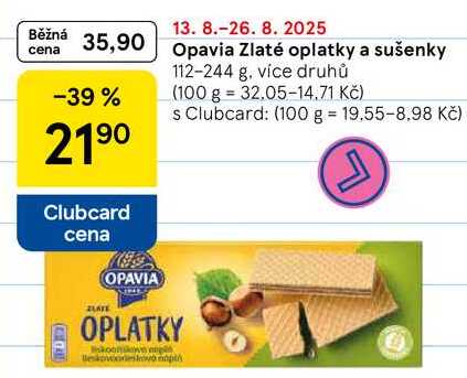 Opavia Zlaté oplatky a sušenky, 112-244 g, více druhů 