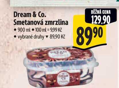 Dream & Co. Smetanová zmrzlina 900 ml  
