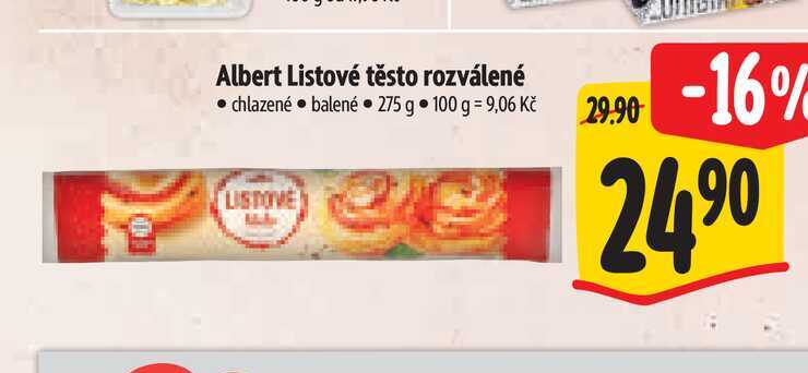 Albert Listové těsto rozválené  275 g