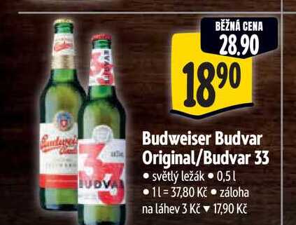   Budweiser Budvar Original/Budvar 33  0,5 l