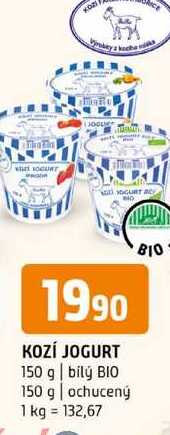 KOZÍ JOGURT 150 g bilý BIO 150 g ochucený 