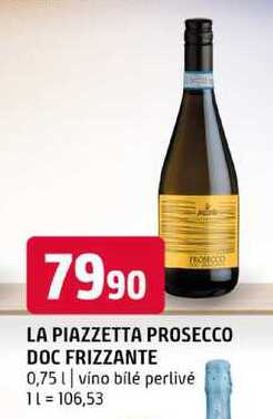LA PIAZZETTA PROSECCO DOC FRIZZANTE 0,75l vino bílé perlivé 