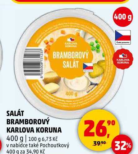 SALÁT BRAMBOROVÝ KARLOVA KORUNA, 400 g  