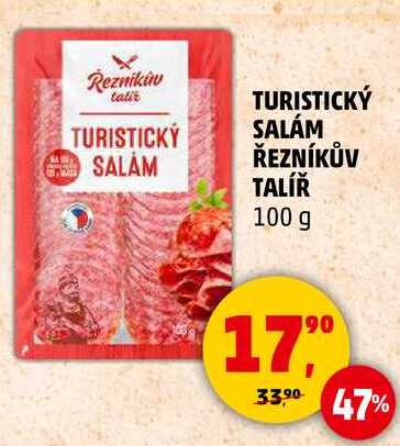 TURISTICKÝ SALÁM ŘEZNÍKŮV TALÍŘ, 100 g 
