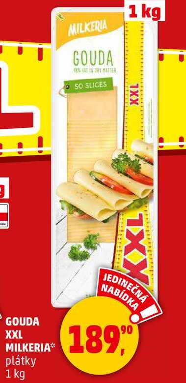 GOUDA XXL MILKERIA plátky, 1 kg  