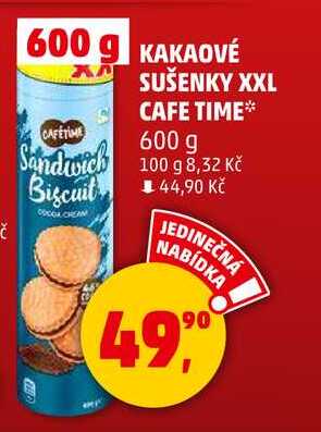 KAKAOVÉ SUŠENKY XXL CAFE TIME, 600 g
