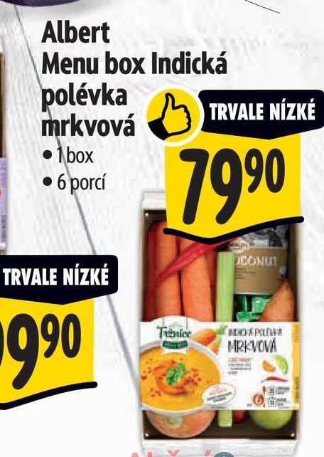 Albert Menu box Indická polévka mrkvová  1 box    