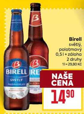 Birell světlý, polotmavý 0,5l