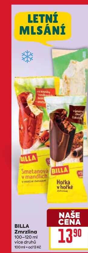 BILLA Zmrzlina 100-120 ml